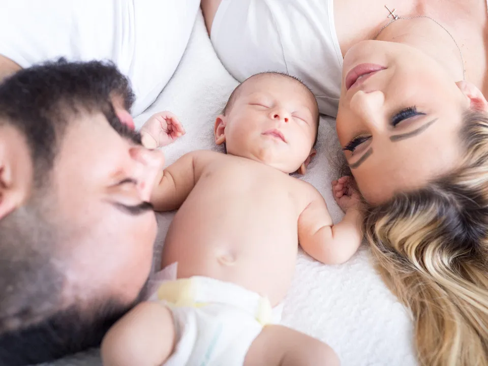 Familia con un bebé